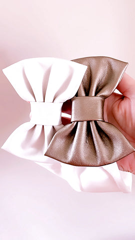Faux Leather Bows